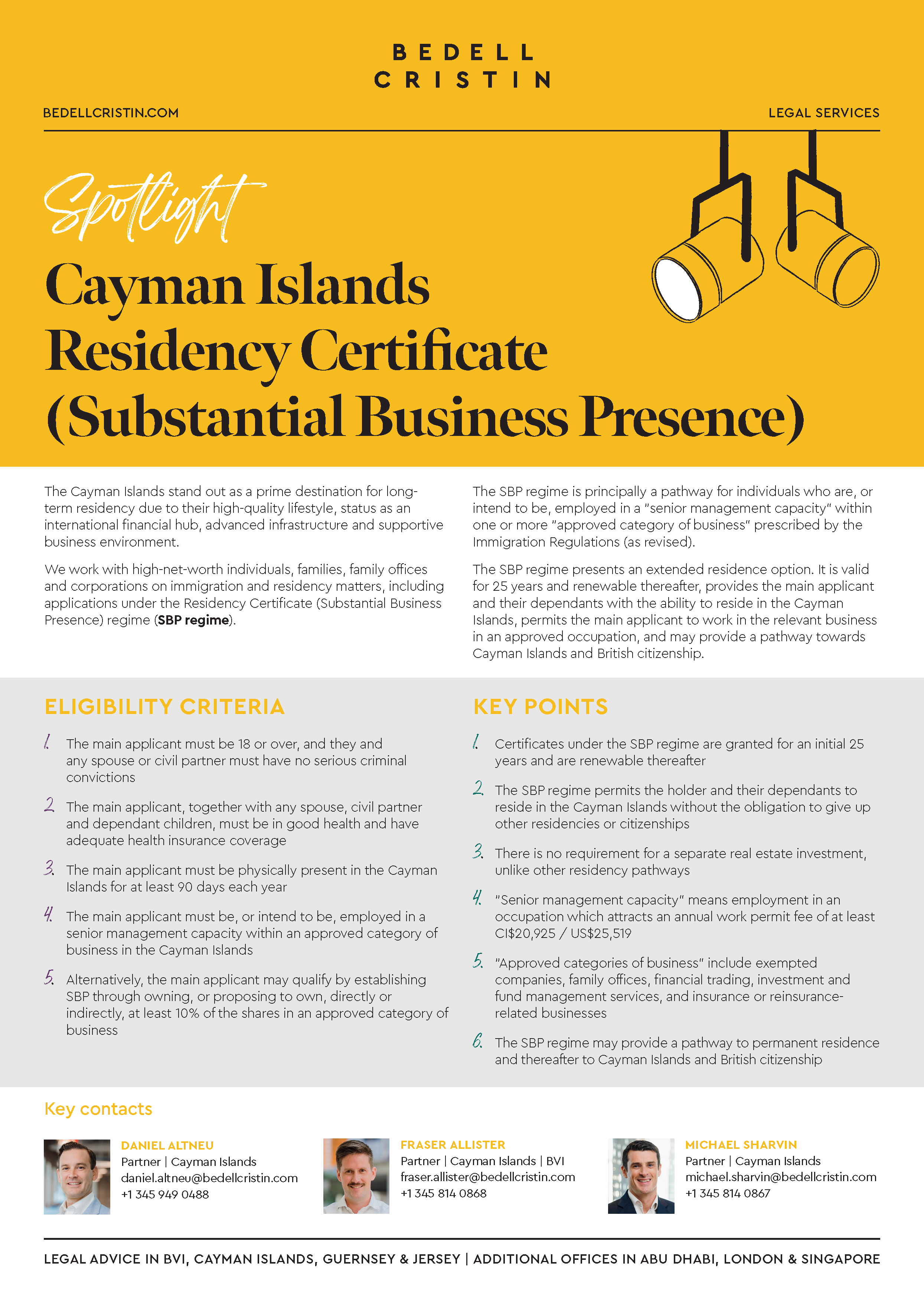 Cayman Islands Residency Certificate