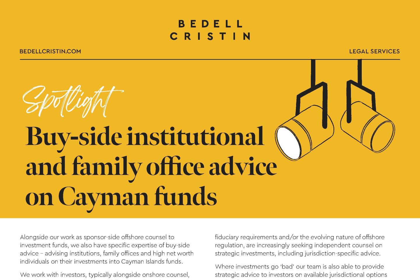 Spotlight Cayman Funds Bedell Cristin