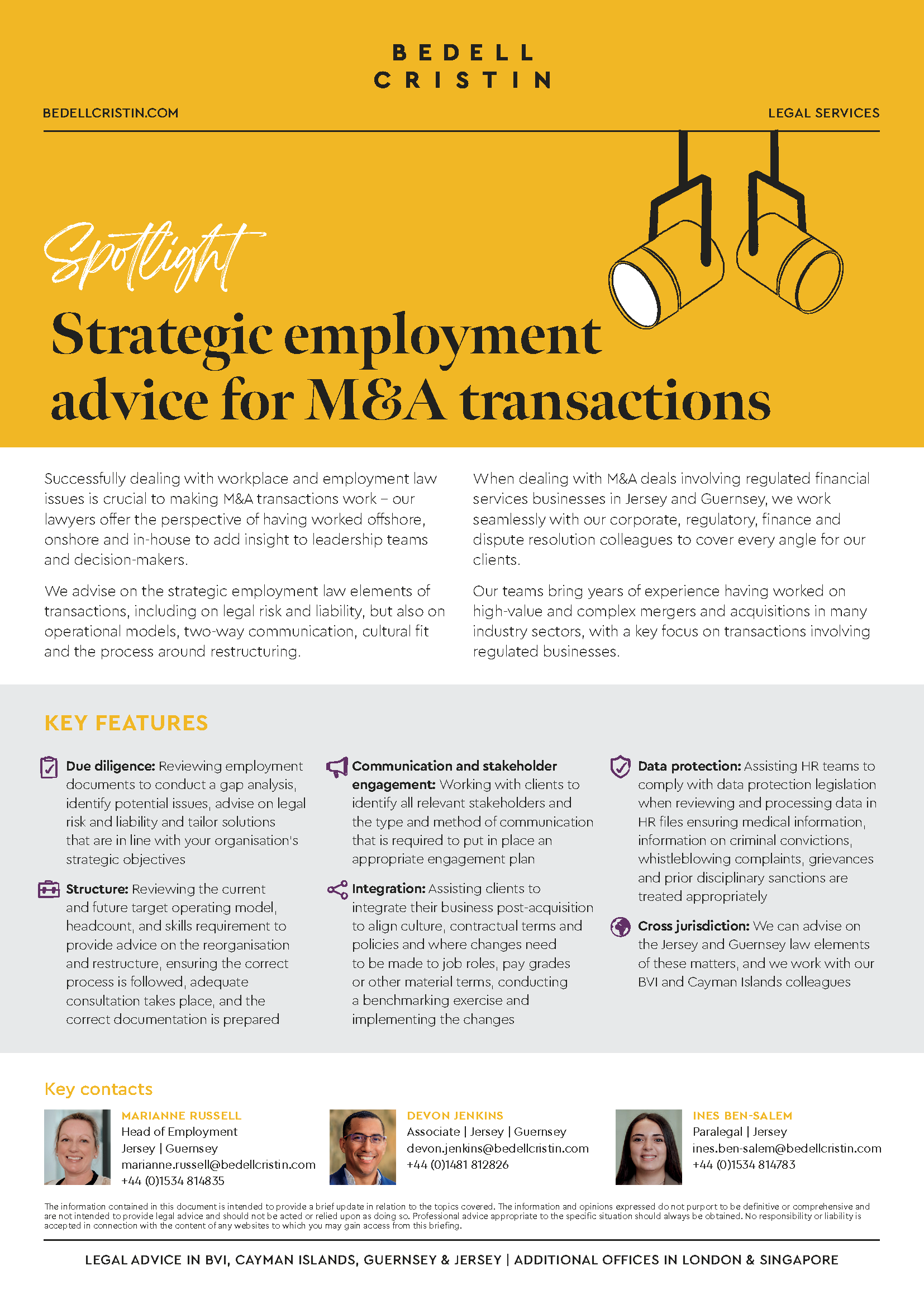 Strategic Employment Advice For M&A Transactions