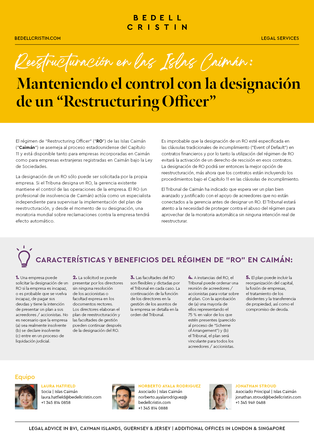 BC Spotlight Manteniendo el control con la designación de un “Restructuring Officer”