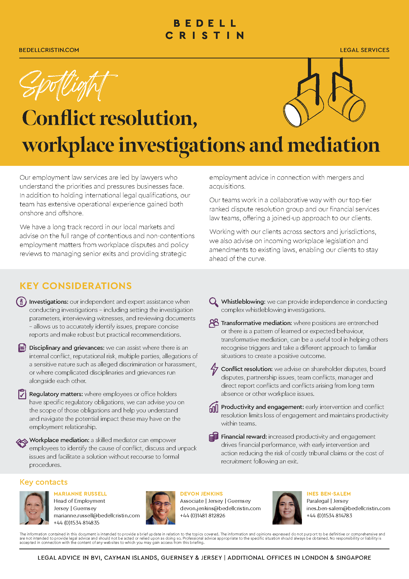 Conflict Resolution, Workplace Investigations And Mediation